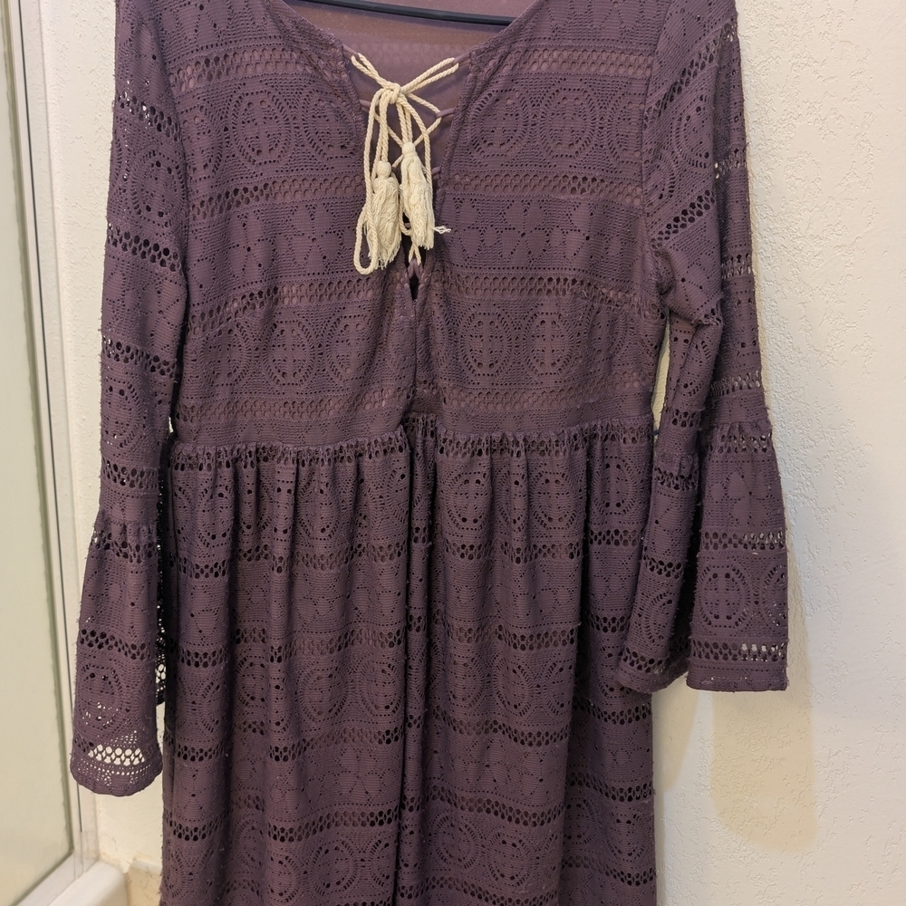 Entro Elegant Purple Lace Dress Size Small